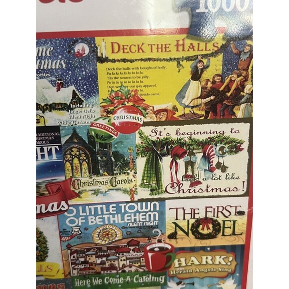 White Mountain Christmas Carols Holiday Santa Jigsaw Puzzle 1000 Pieces Collage - Picture 9 of 16